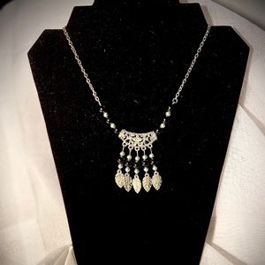 Black and silver Vintage Victorian necklace